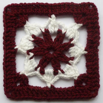 Crochet Granny Square Floral Afghan Block Motif LD-0118