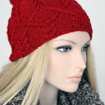 Valerie cable knit pompom hat