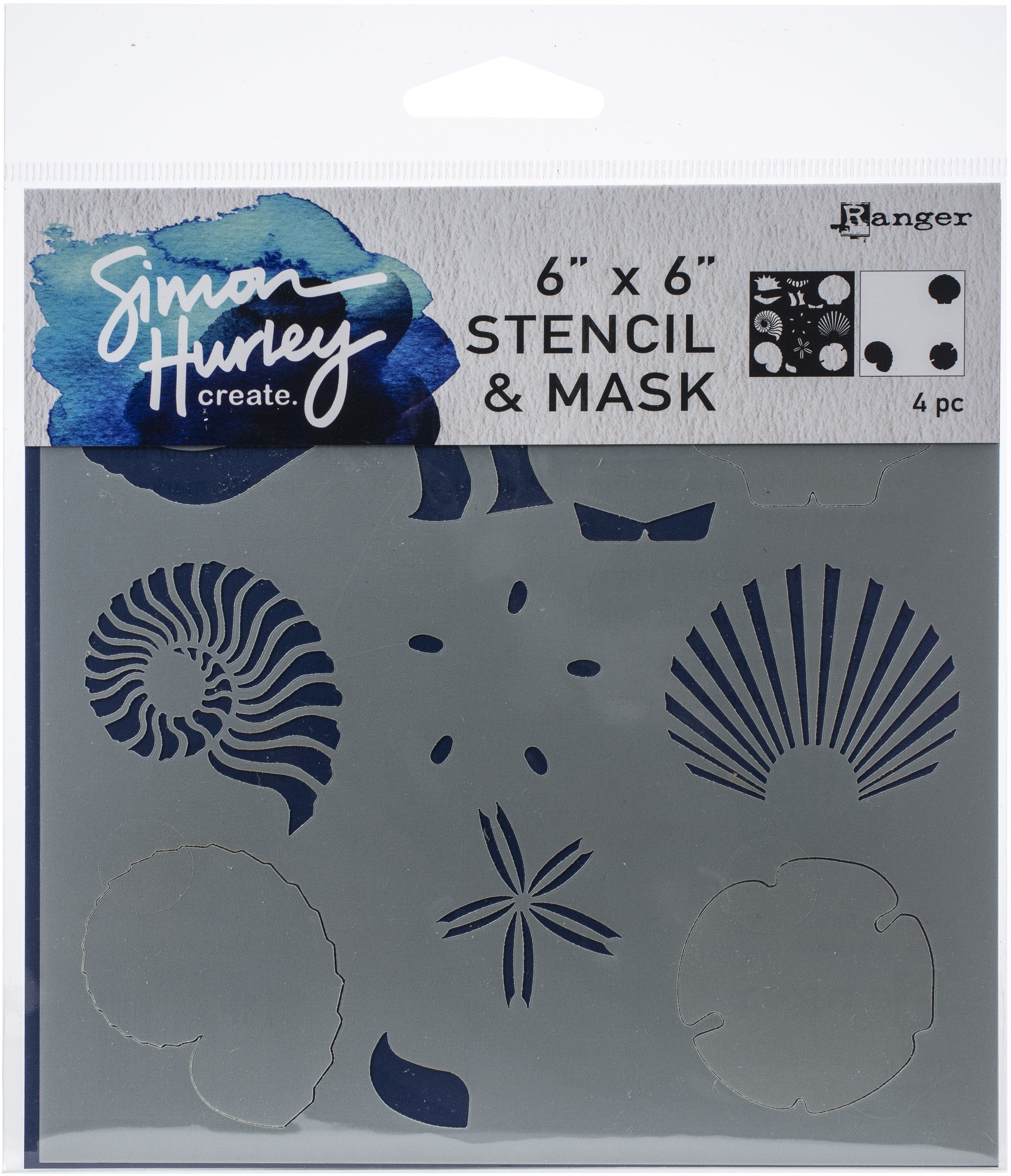 Ranger Simon Hurley create. Stencil 6"X6" - Shell Maker