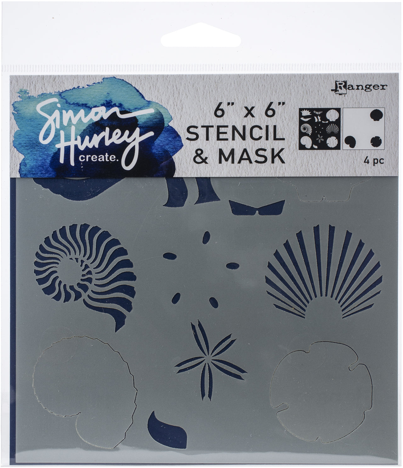 Ranger Simon Hurley create. Stencil 6"X6" - Shell Maker