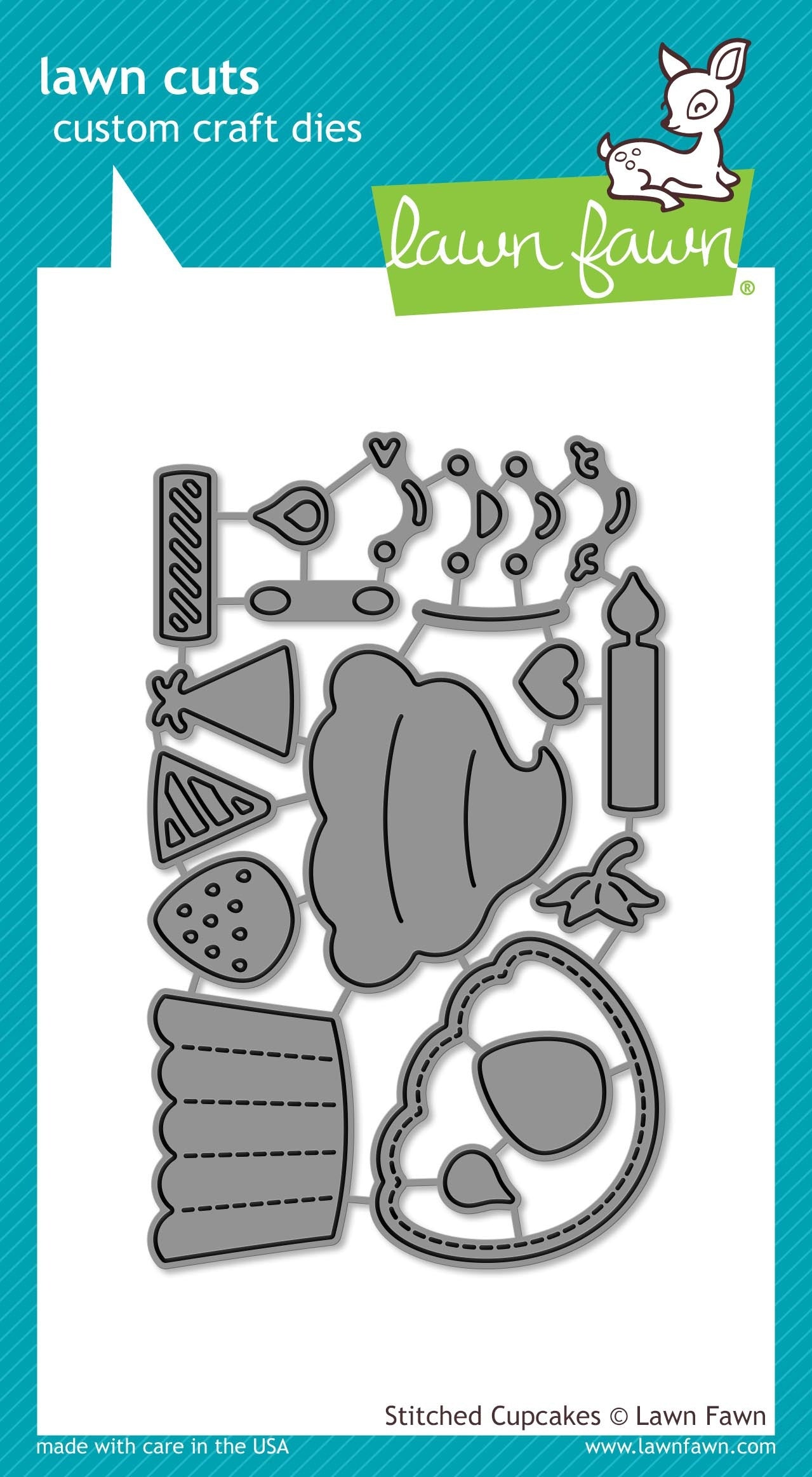 Lawn Fawn Lawn Cuts Custom Craft Die - Stitched Cupcake