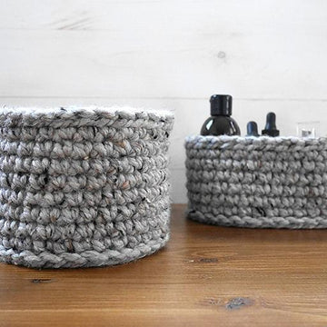 Crochet oval baskets