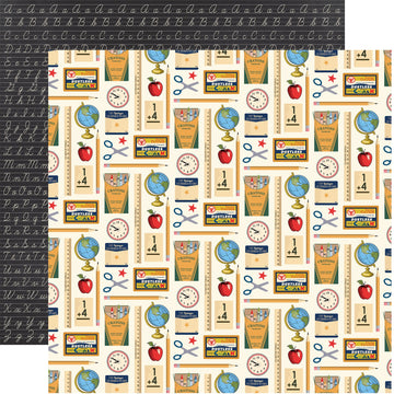 Echo Park Paper School Days Double-Sided Cardstock 12"X12" 25/Pkg - Desk Supplies