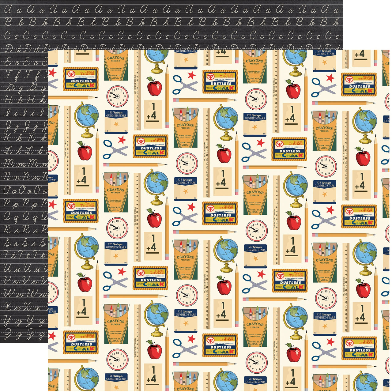 Echo Park Paper School Days Double-Sided Cardstock 12"X12" 25/Pkg - Desk Supplies