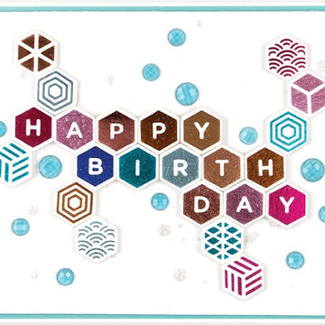 Spellbinders Glimmer Hot Foil Plate - Honeycomb Alphabet