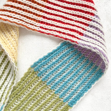 Rainbow Brioche Scarf