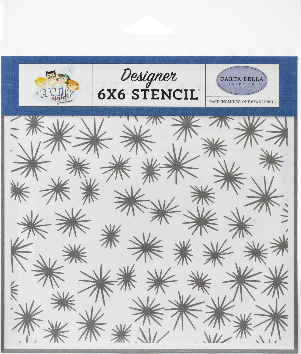 Echo Park Paper Carta Bella Stencil 6"X6" - Best Family, Family Night
