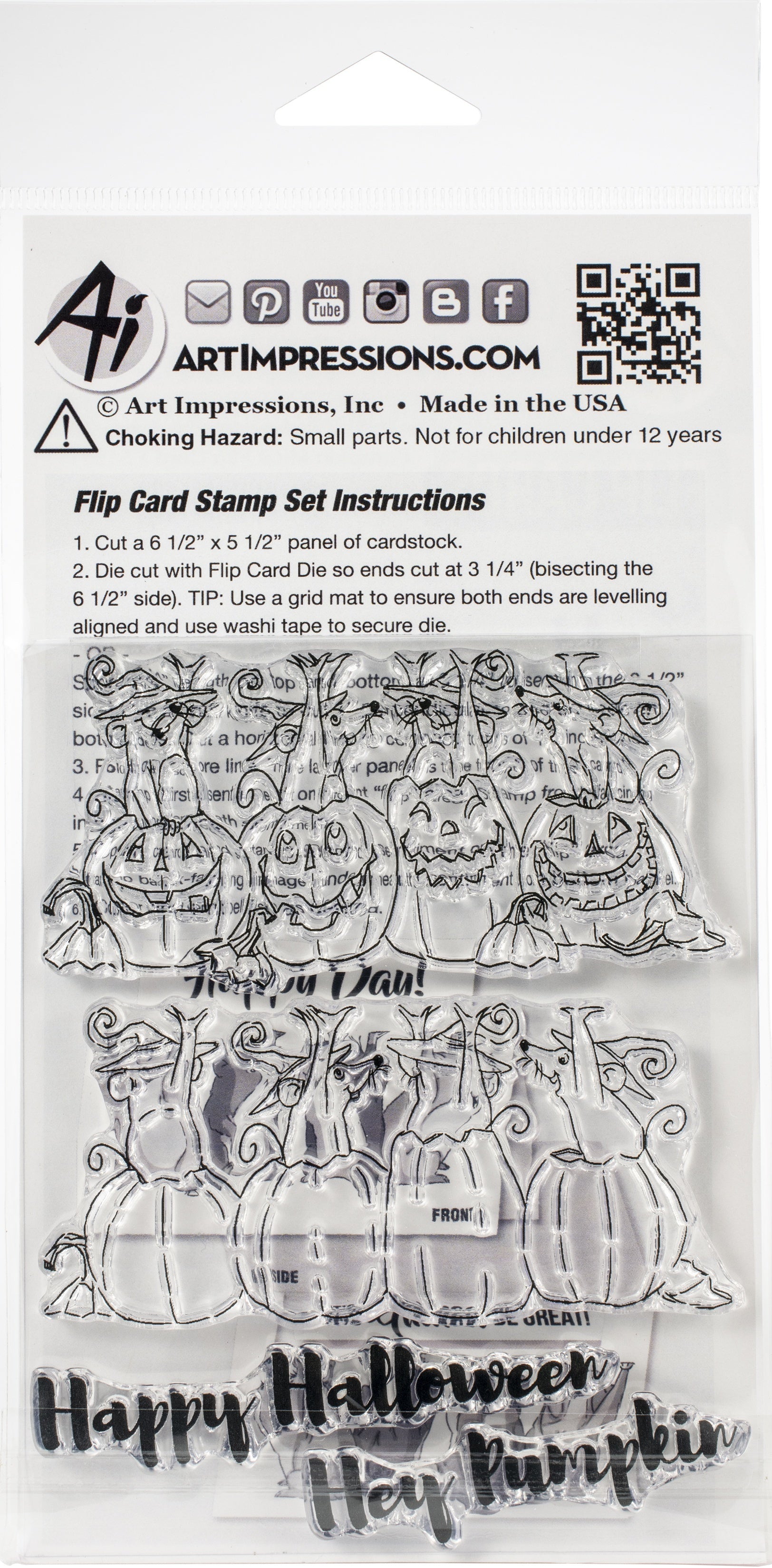 Art Impressions Flip Card Clear Stamp - Pumpkin Mice