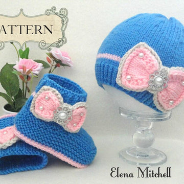 Baby Girl Baby Booties and Baby Hat Pattern English