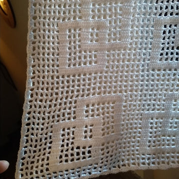 Lace Curtain crossed squares