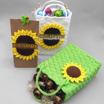Sunflower gift bag in 3 versions - easy & versatile even for beginners