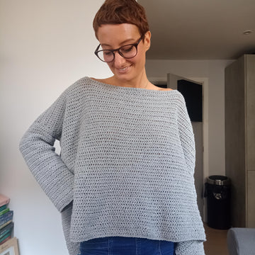 Backless crochet sweater