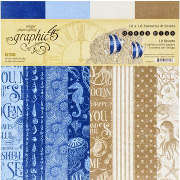 Graphic 45 Double-Sided Paper Pad 12"X12" 16/Pkg - Ocean Blue