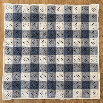 Gingham Granny Square Baby Blanket