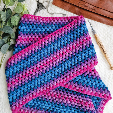 Pretty Puff Stitch Infinity Scarf