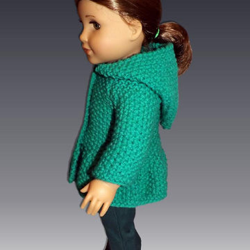 Hooded Jacket for 18" dolls including American Girl Doll (knit)