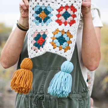 Perennial Granny Square Scarf
