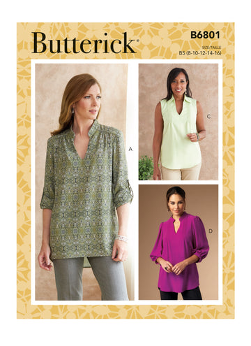 Butterick Misses' & Women's Tucked Or Gathered Top B6801 - Sewing Pattern