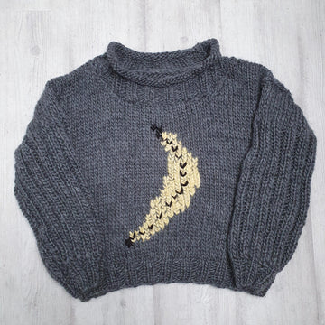 Super chunky jumper with banana motif