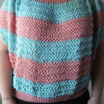 Knitted Pink and Blue Top