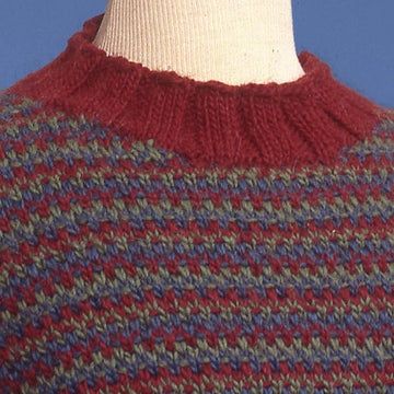 Tweed and Rib Mock Turtleneck #140
