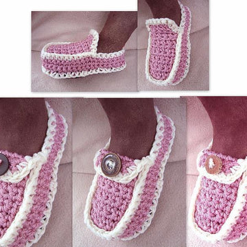 703 PINK LADY SLIPPER, crochet, Women and Girls