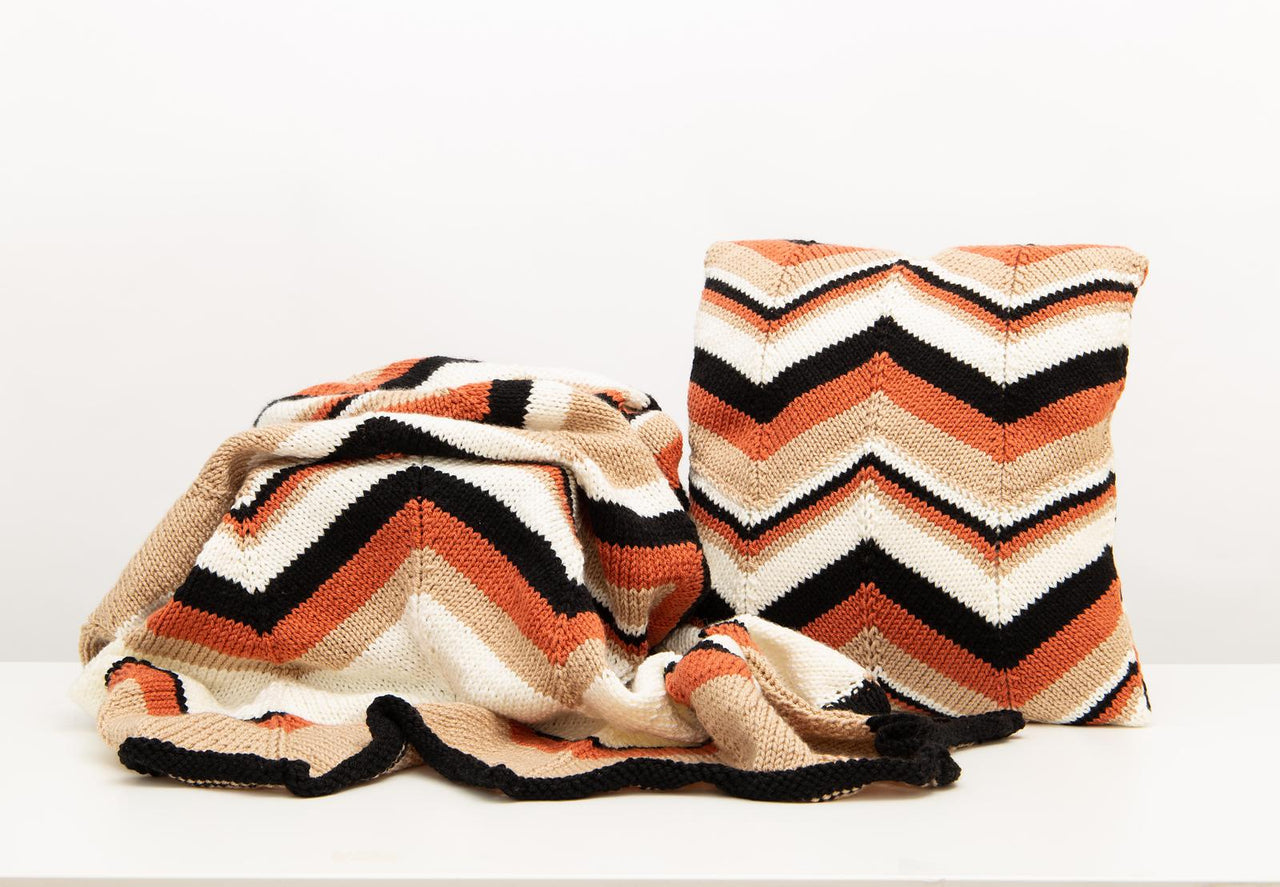 Chevron Blanket and Cushion