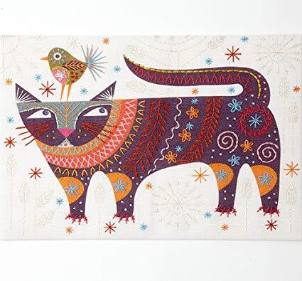 Nancy Nicholson Cat Embroidery Kit - 24 x 30cm