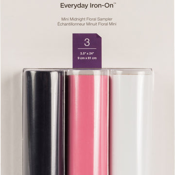 Cricut Mini Everyday Iron-On Vinyl 3.7"X24" 3/Pkg - Midnight Floral