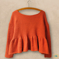 Gathering Texture Peplum Sweater