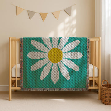 C2C Daisy Blanket Chamomile Graphghan Baby Bed Afghan CROCHET PATTERN Home Decor Afghan