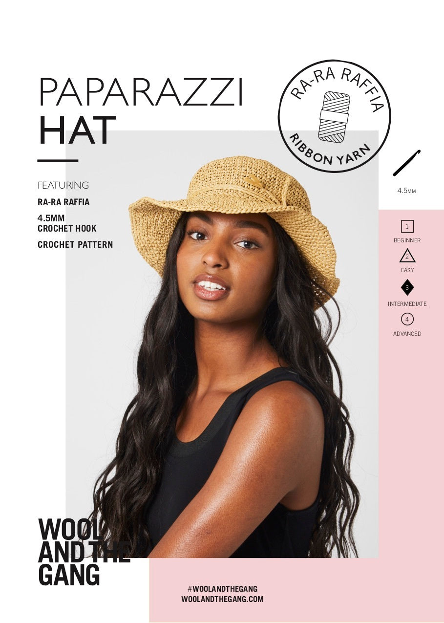 Paparazzi Hat in Wool and the Gang Ra-Ra Raffia - Leaflet