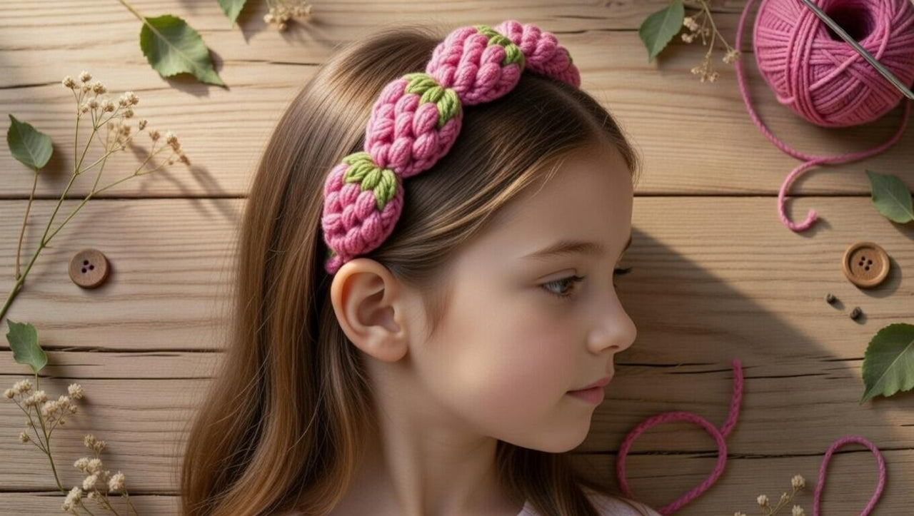 Crochet Strawberry Hair Band – PDF Pattern + Video Tutorial