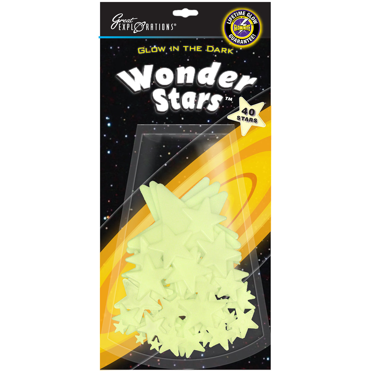 University Games Glow-In-The-Dark Star Packs - Wonder Stars 40/Pkg