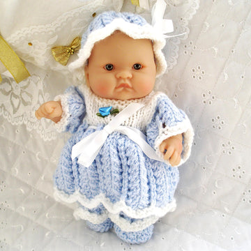 Berenguer Dolls clothes knitting pattern, Dress, Hat and Shoes