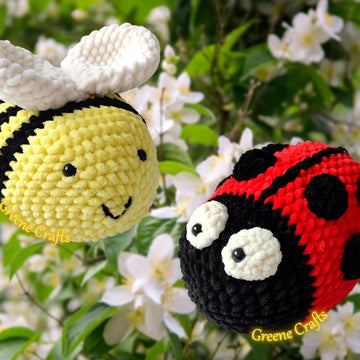 Reversible Bee / Ladybug Plush Toy Crochet Pattern
