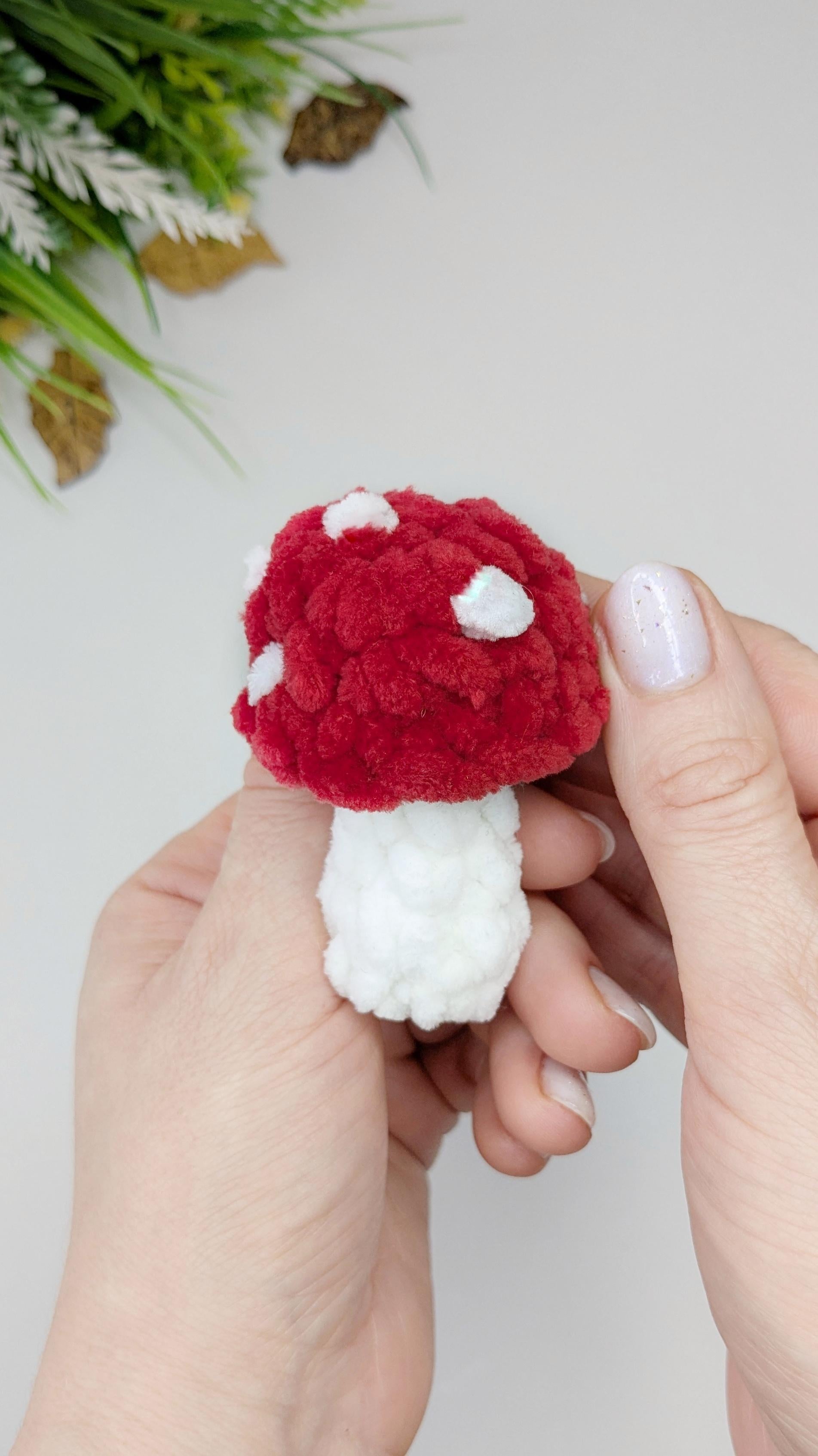 Crochet MushroomPattern: Christmas Ornaments & Keychain