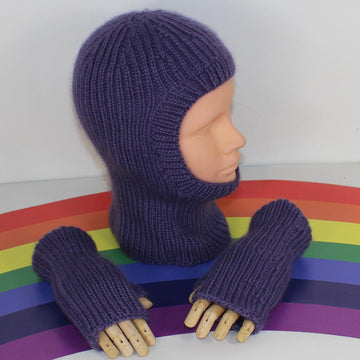 Toddler & Child Aran Rib Balaclava and Gloves