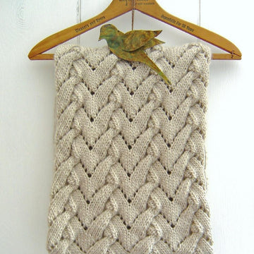 Chevron Lace Cable Wrap Scarf