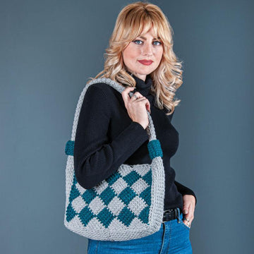 Dancing Diamonds Crochet Tote Bag