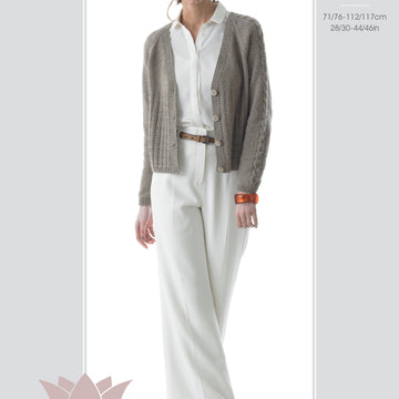 Raglan Cardigan in Texture and Stocking Stitch in Lotus Pure Cashmere DK - LOT019 - Leaflet
