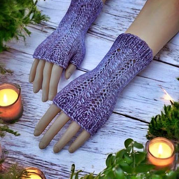 Zigzag Elegance - Knitted Fingerless Gloves