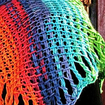 Four Peaks Scarf: Tunisian on the Bias