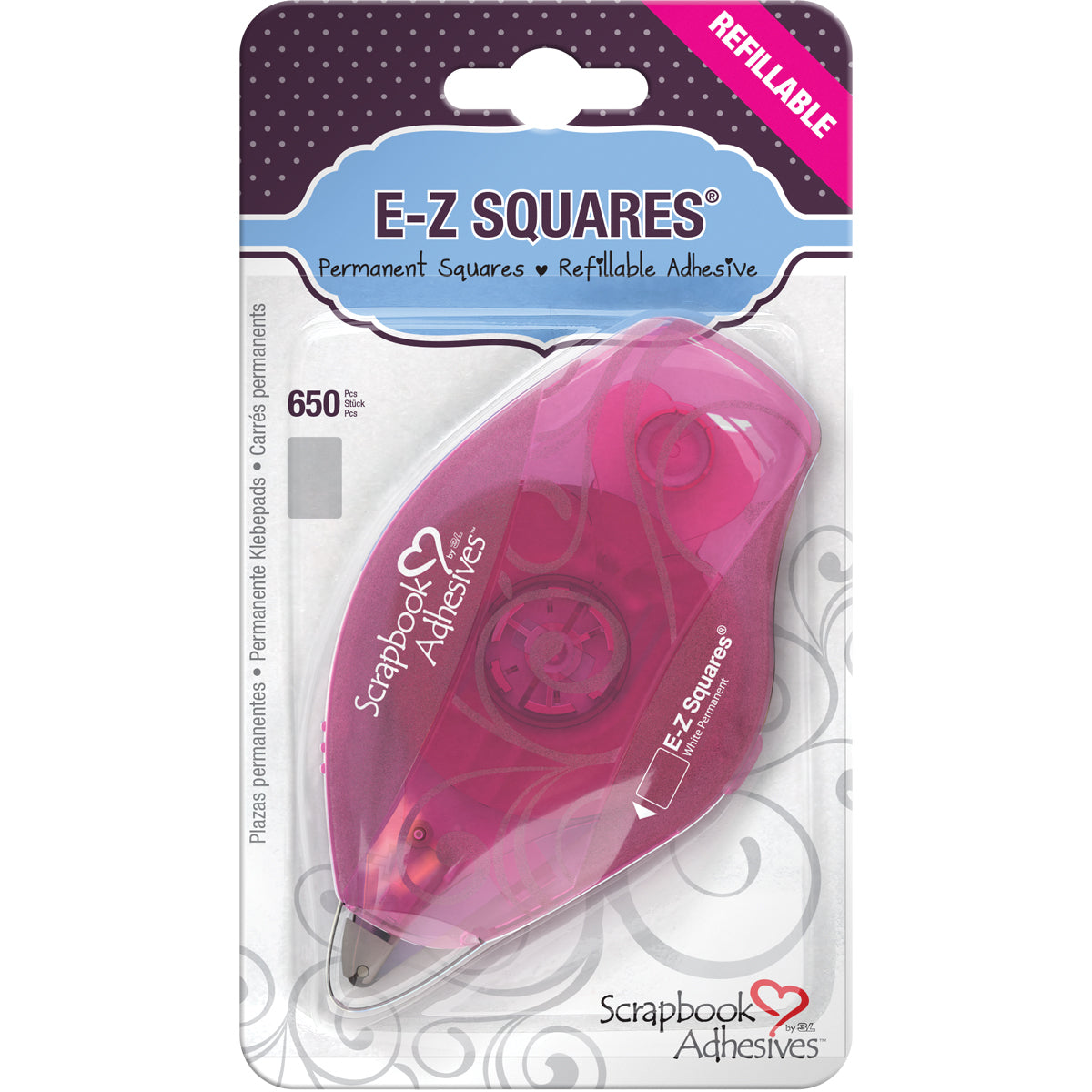 3L Scrapbook Adhesives E-Z Squares Refillable Dispenser 650/Pkg - Permanent