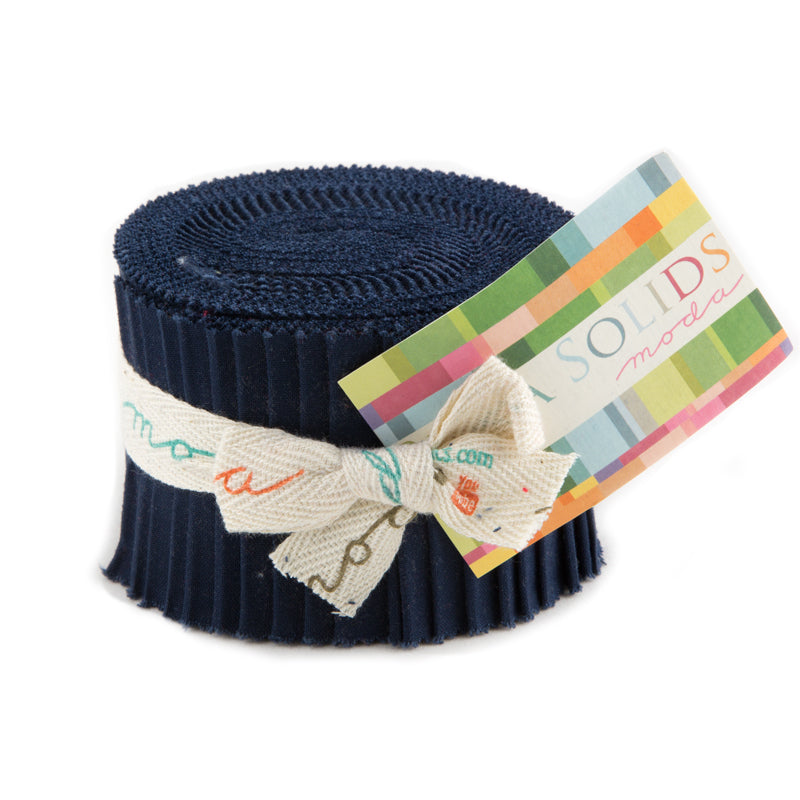 Moda Fabrics Bella Solids Junior Jelly Roll - Navy