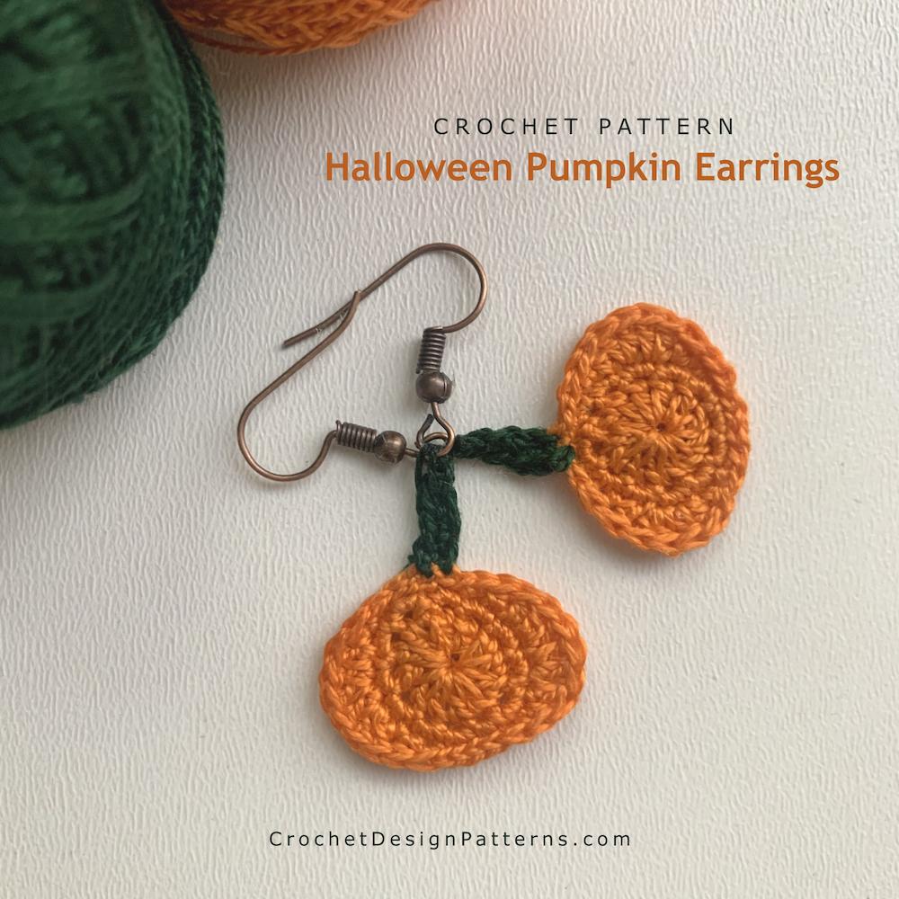 Halloween Pumpkin Earrings Crochet PatternHalloween Pumpkin Earrings Crochet Pattern