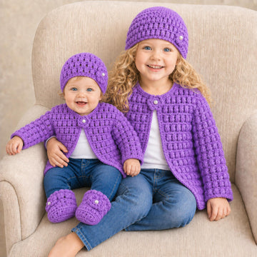 Beth Baby Cardigan Hat and Booties Set