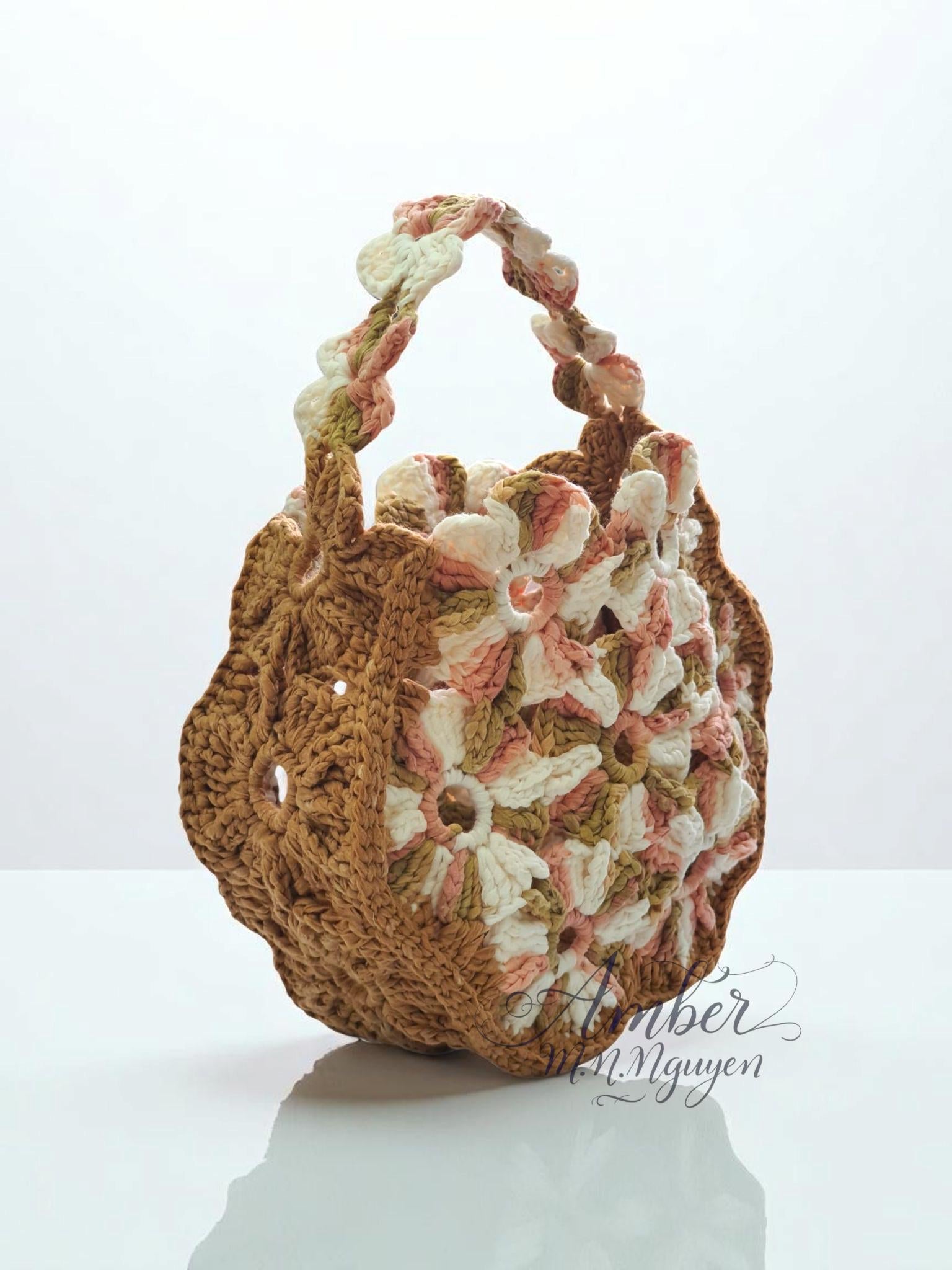 Hexagon Bloom Crochet Bag Pattern - PDF download