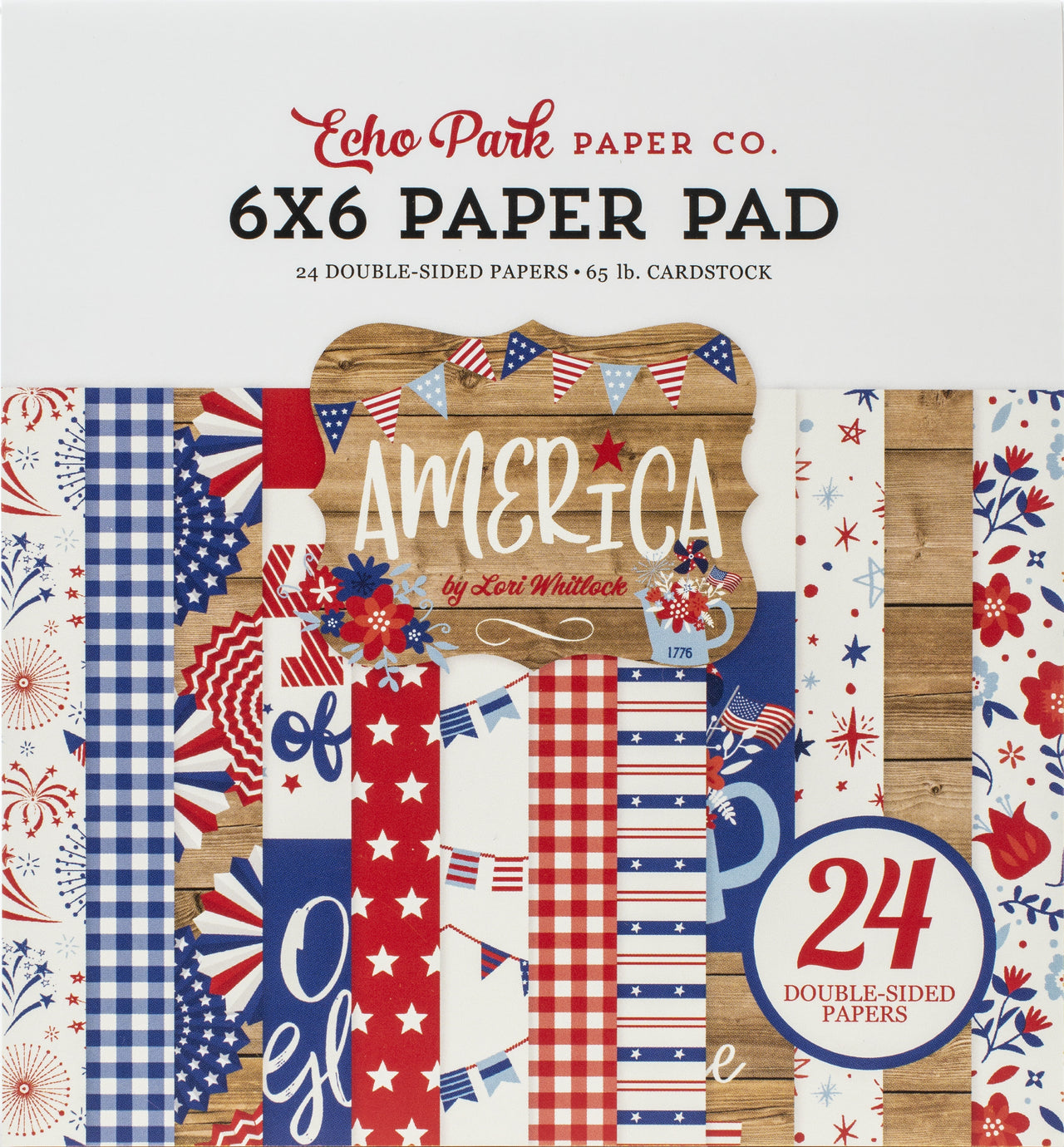 Echo Park Paper Echo Park Double-Sided Paper Pad 6"X6" 24/Pkg - America