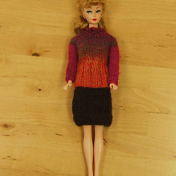Fashion Doll Yoked Pullover and Slim Skirt